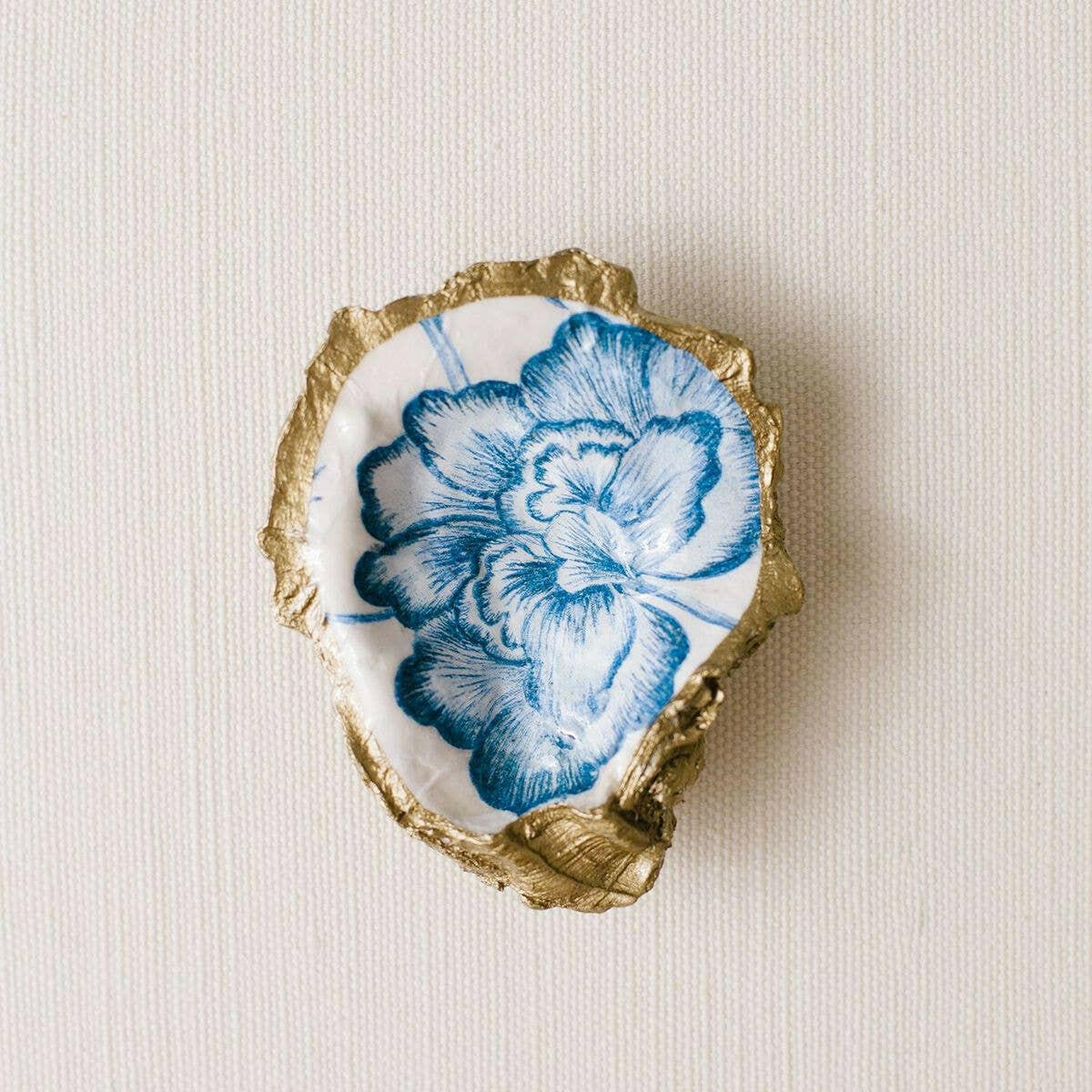 Indigo Decoupage Oyster Ring Dish.