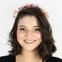 Load image into Gallery viewer, Rose Pink &#39;It&#39;s My Birthday&#39; Metal Headband
