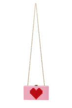 Load image into Gallery viewer, Pixelated Heart Shape Clutch Evening Bag
