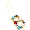 Load image into Gallery viewer, Gem Color Initial Necklace
