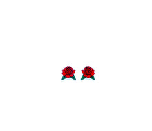 Load image into Gallery viewer, Red Roses Earrings.
