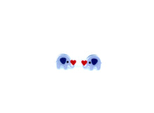 Load image into Gallery viewer, Cute Elephant with Heart Earrings
